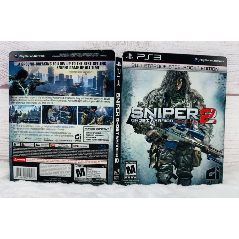 Sniper 2: Ghost Warrior (PS3, PlayStation 3, 2013) Bulletproof SteelBook Edition
